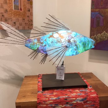 Luca Decor - Fiber paper fish lamp - Art Galleries Near Me - Santa Fe, New Mexico