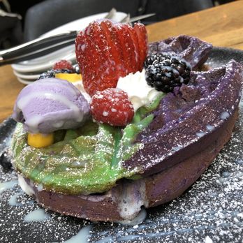 Bone Kettle - Pandan and Ube waffle - Breakfast & Brunch Near Me - Pasadena, California Bone Kettle - Pandan and Ube waffle - Breakfast & Brunch Near Me - Pasadena, California