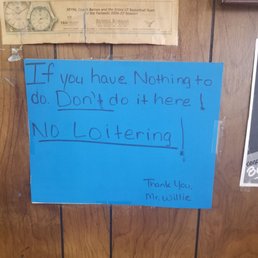 This sign is posted inside the establishment.