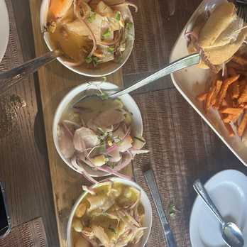 Chicha Peruvian Kitchen Midtown - Trio de Ceviches...sooo good! ALL OF THEM. - Peruvian Near Me - Sacramento, California