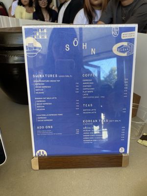 Menu photo 1 Sohn San Francisco, CA
