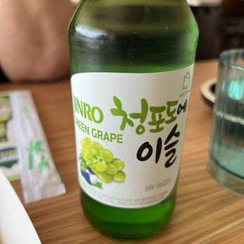 Pocha Eats - Green Grape Soju. Really tasty! $10 and big enough for two people to get their buzz on. - Korean Near Me - Cerritos, California Pocha Eats - Green Grape Soju. Really tasty! $10 and big enough for two people to get their buzz on. - Korean Near Me - Cerritos, California