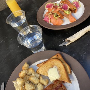 Cafenated Coffee Company - Egg breakfast plate and salmon avocado toast. I recommend the avocado toast, not the egg plate. - Coffee & Tea Near Me - Berkeley, California