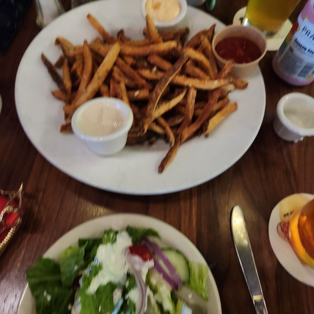 Lochland's - Side salad. Large herb fries w. Spicy mayo, tomato ranch, ketchup. - Irish Pub Near Me - Dallas, Texas Lochland's - Side salad. Large herb fries w. Spicy mayo, tomato ranch, ketchup. - Irish Pub Near Me - Dallas, Texas