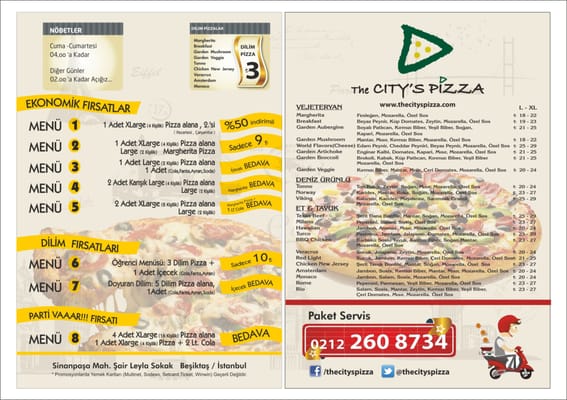 Menu photo 2 The City's Pizza Istanbul, 34 Menu photo 2 The City's Pizza Istanbul, 34