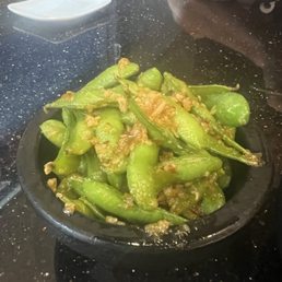 Spicy Garlic Edamame