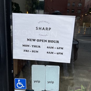 Sharp Specialty Coffee - Hours as of 2/18/2023 - Coffee & Tea Near Me - Los Angeles, California