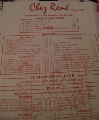 Menu photo 4 Chez René Paris, 75 Menu photo 4 Chez René Paris, 75