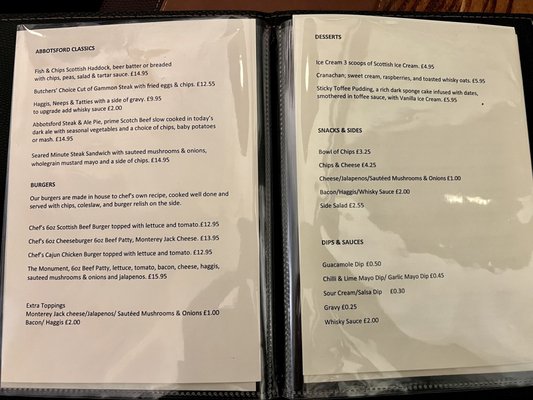 Menu photo 4 The Abbotsford Edinburgh, EDH