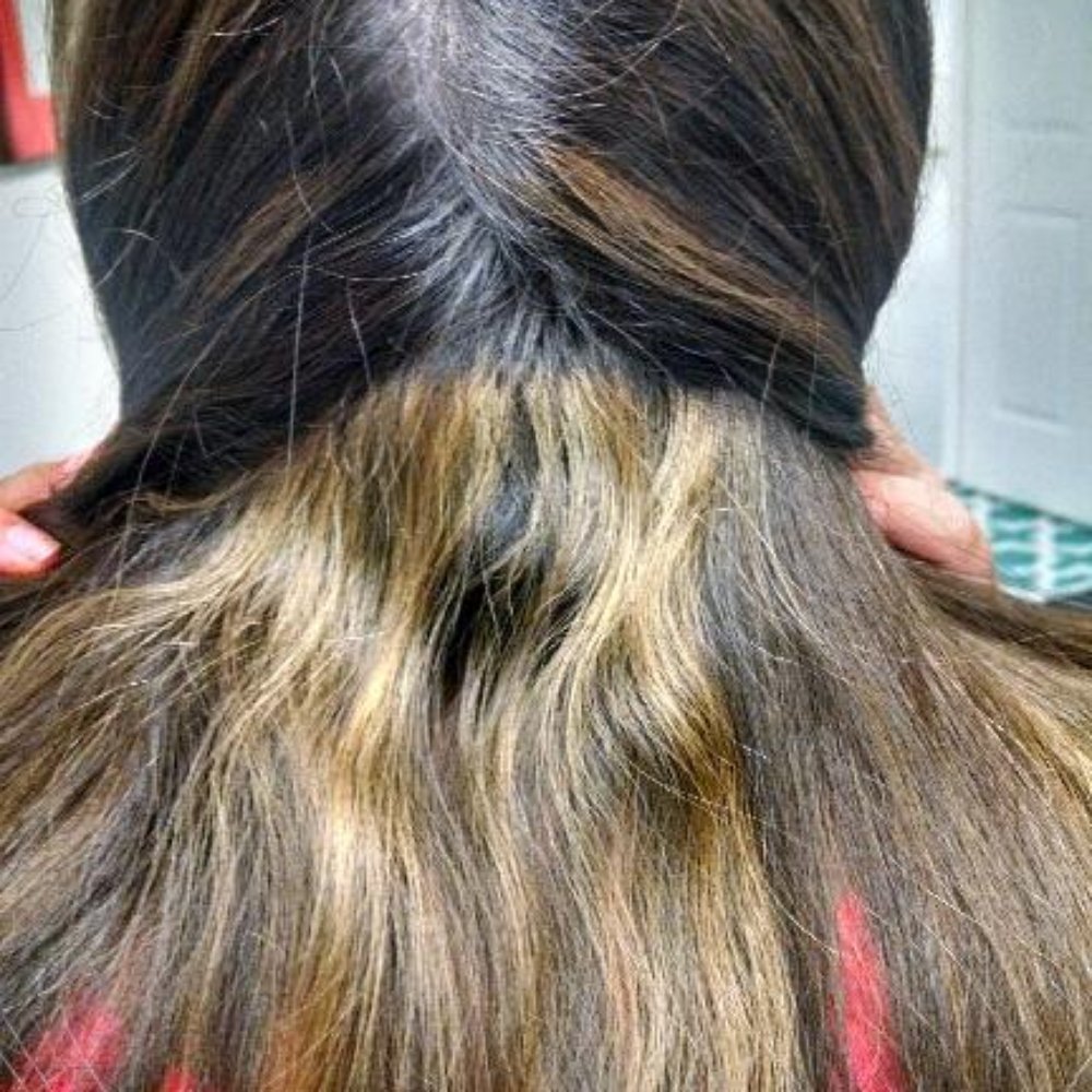 Hairoics - Random spot in the back with NOT BLONDE streaks and and a noticeable amount of regrowth. Taken only 3 days afterwards!! - Hair Salons Near Me - Kill Devil Hills, North Carolina Hairoics - Random spot in the back with NOT BLONDE streaks and and a noticeable amount of regrowth. Taken only 3 days afterwards!! - Hair Salons Near Me - Kill Devil Hills, North Carolina