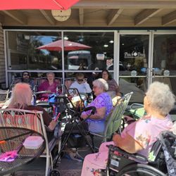Peach Tree Retirement Center - The residents at Peach Tree are having fun in a summer day