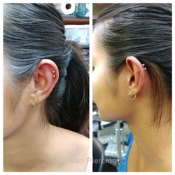 Silver Image - Double Helix Piercing
With piercing size barbell jewelry