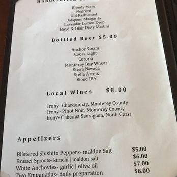 Sunset Lounge - Happy hour menu - Lounges Near Me - Carmel, California