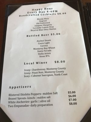 Menu photo 8 Sunset Lounge Carmel, CA