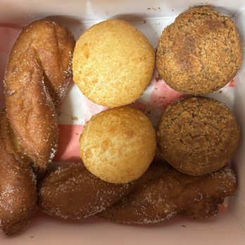 1981 K Chicken - Donut combo; 2 twist mochi, 2 mochi cheese ball, 2 yellow snowing cream cheese ball - Korean Near Me - Overland Park, Kansas