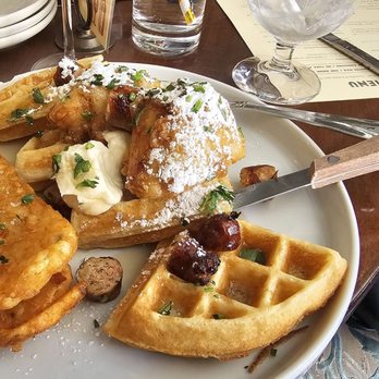 Scopo Divino - Chicken and waffles with hashbrown - Wine Bars Near Me - San Francisco, California