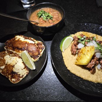 Taco 'bout us - Seared panela cheese, charro beans and taco al pastor - Food Trucks Near Me - Boerne, Texas Taco 'bout us - Seared panela cheese, charro beans and taco al pastor - Food Trucks Near Me - Boerne, Texas