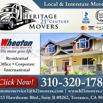 Heritage 21st Century Movers - Ad powered by: YellowPageCity.com - Movers Near Me - Torrance, California Heritage 21st Century Movers - Ad powered by: YellowPageCity.com - Movers Near Me - Torrance, California