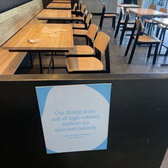 CAVA - You can clearly see that more than one table is dirty - Mediterranean Near Me - Chino Hills, California