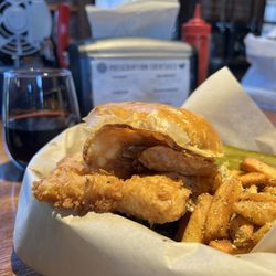 Clemson Bros. Brewery - Oh My Cod with truffle fries (husssh they come with all sandwiches ).