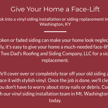 Two Dads Roofing and Siding Company - Call Two Dad's Roofing Today! - Roofing Near Me - Mount Washington, Kentucky Two Dads Roofing and Siding Company - Call Two Dad's Roofing Today! - Roofing Near Me - Mount Washington, Kentucky