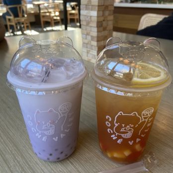 Coche Valley Dessert Cafe - Taro milk tea and passion fruit sparkling black tea - Desserts Near Me - Seattle, Washington Coche Valley Dessert Cafe - Taro milk tea and passion fruit sparkling black tea - Desserts Near Me - Seattle, Washington