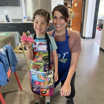 Little Sprouts Kitchen - Ms. T with my son and the bar of soap he made in their first class session. - Cooking Classes Near Me