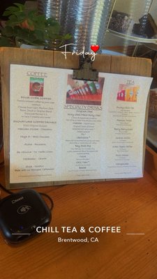 Menu photo 1 Chill Tea and Coffee Brentwood, CA