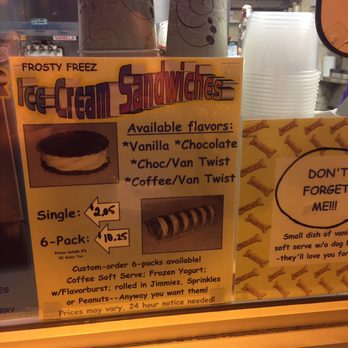 Frosty Freez - Sandooooos - Ice Cream & Frozen Yogurt Near Me - Middletown, Rhode Island Frosty Freez - Sandooooos - Ice Cream & Frozen Yogurt Near Me - Middletown, Rhode Island