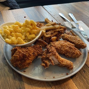 Kin Southern Table + Bar - The fried chicken, Mac and cheese, and the fries were delicious. I would also recommend to lemonade. - Soul Food Near Me - Providence, Rhode Island