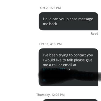 Work Horse Moving - SS of me trying to get in contact with them. - Movers Near Me