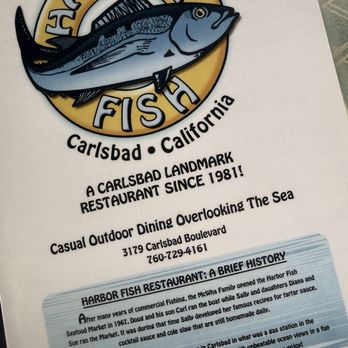 Harbor Fish Cafe - Menu. - Seafood Near Me - Carlsbad, California