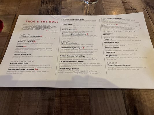 Menu photo 2 Frog & The Bull Austin, TX Menu photo 2 Frog & The Bull Austin, TX