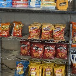Boz's Hot Dogs - If you want chips or cookies, you have a big choice.