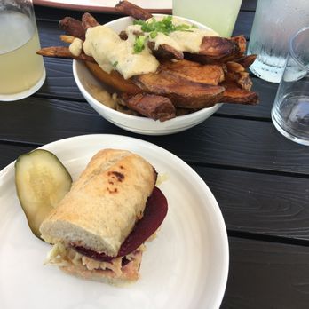 The Plot - Beet Reuben sandwich, truffle fries - Vegan Near Me - Oceanside, California The Plot - Beet Reuben sandwich, truffle fries - Vegan Near Me - Oceanside, California