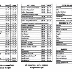 Dor Day's Sub Shop - Dor-Day's Sub Shop menu