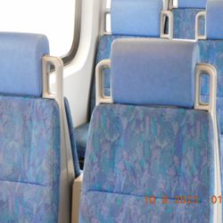 NCTD Coaster Train - Most of the many riders may remember the older seats and the color scheme that you may see on the many Oceanside Transit Buses.