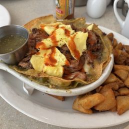 Mexico City Chilaquiles with pork