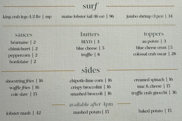 Menu photo 7 BLVD Steak Calabasas, CA