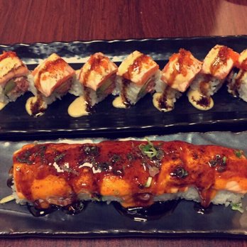 Sushi Kuu - Oh la la roll (top) and lion king roll (bottom) - Sushi Bars Near Me - Visalia, California Sushi Kuu - Oh la la roll (top) and lion king roll (bottom) - Sushi Bars Near Me - Visalia, California
