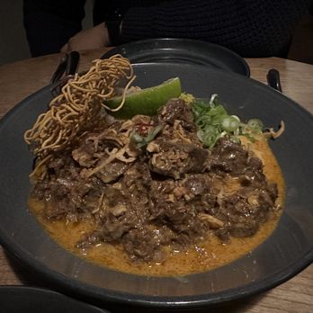 Pusadee's Garden - Khao soi beef cheek w/ egg noodles, pickled mustard greens, red & yellow curry - Thai Near Me - Pittsburgh, Pennsylvania Pusadee's Garden - Khao soi beef cheek w/ egg noodles, pickled mustard greens, red & yellow curry - Thai Near Me - Pittsburgh, Pennsylvania