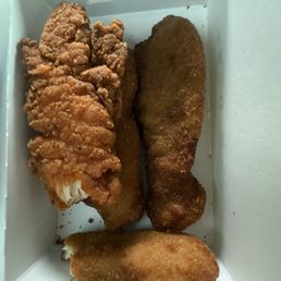 The one spicy chicken tender with the other three normal.
