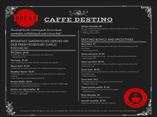 Menu photo 4 Caffe Destino Portland, OR Menu photo 4 Caffe Destino Portland, OR