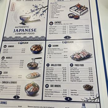 Gohan Sushi - The current early version of the menu. No pics of it on yelp as of yet so....tada! - Sushi Bars Near Me - Milpitas, California