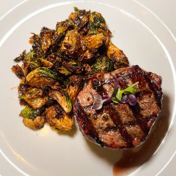 The Mercantile Chophouse - Filet with Brussel sprouts - Steakhouses Near Me - King, North Carolina
