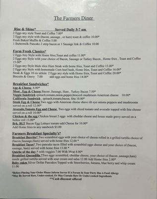 Menu photo 7 The Farmers Diner Lebanon, CT Menu photo 7 The Farmers Diner Lebanon, CT