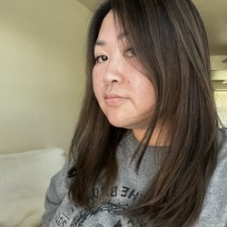 Bella on villa salon - Results of toning and quick blow dry (2 months after balayage) -with natural light indoors
