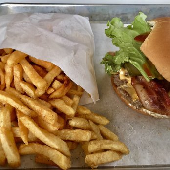 The Burger's Priest - Double bacon cheeseburger with a side of fries - Burgers Near Me - Toronto, Ontario The Burger's Priest - Double bacon cheeseburger with a side of fries - Burgers Near Me - Toronto, Ontario