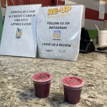 THE RE-UP BAR - two cups of coffee on a counter - Juice Bars & Smoothies Near Me - Hackensack, New Jersey