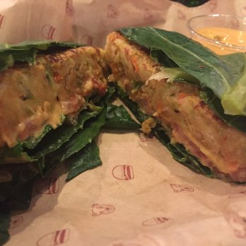 Bareburger - Edgewater - Quinoa patty on a collard green wrap. Tasty! - Burgers Near Me - Edgewater, New Jersey Bareburger - Edgewater - Quinoa patty on a collard green wrap. Tasty! - Burgers Near Me - Edgewater, New Jersey